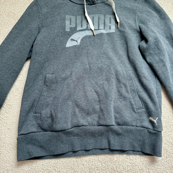 ๐ด 3 for $15 PUMA Dark Gray Heather Womens Fleece Logo Hoodie Size Large EUC - Picture 3 of 10